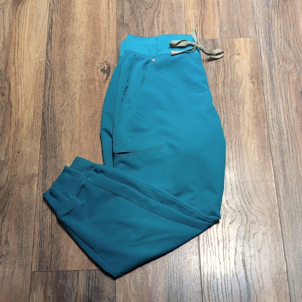 Figs Zamora Jogger Scrub Pants Medium Petite Teal